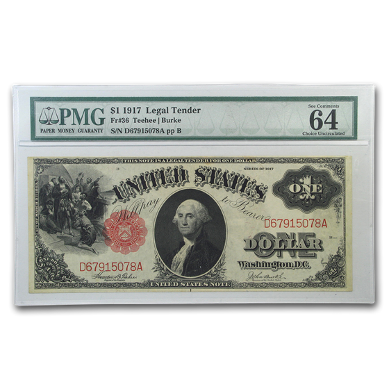 1917 $1.00 Legal Tender George Washington CU-64 EPQ PMG 1917 $1.00 Legal Tender George Washington CU-64 EPQ PMG
